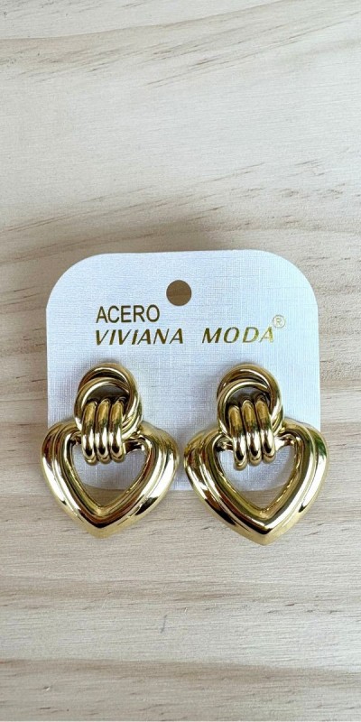 Pendiente Corazon-pendiente acero inoxidable-pendiente dorado original