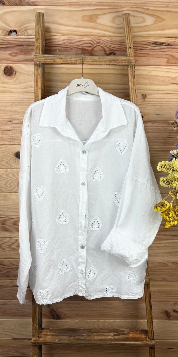 Camisa corazón-camisa original-camisa jarta-camisa bordada-camisa Primavera