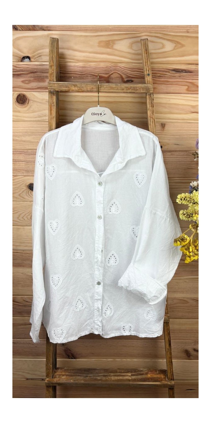 Camisa corazón-camisa original-camisa jarta-camisa bordada-camisa Primavera