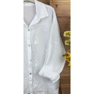 Camisa corazón-camisa original-camisa jarta-camisa bordada-camisa Primavera