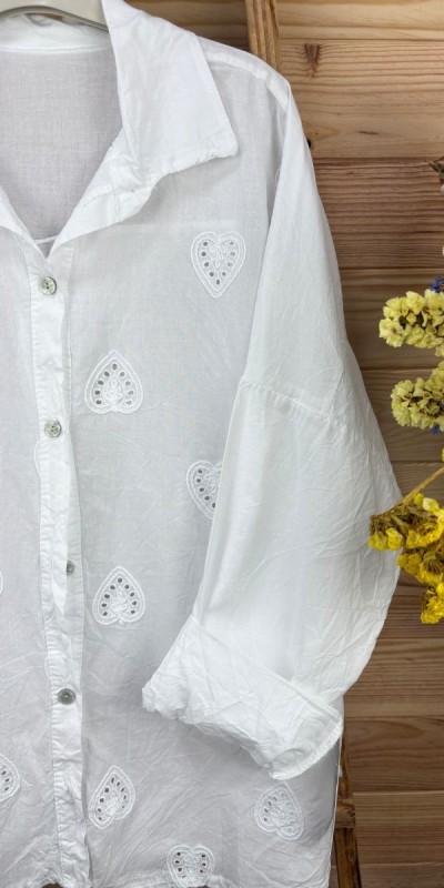 Camisa corazón-camisa original-camisa jarta-camisa bordada-camisa Primavera