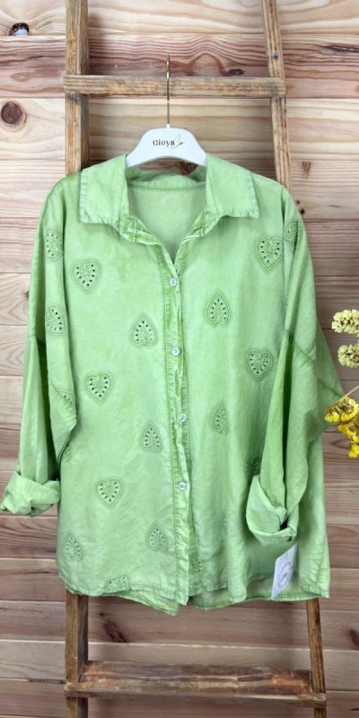 Camisa corazón-camisa original-camisa jarta-camisa bordada-camisa Primavera