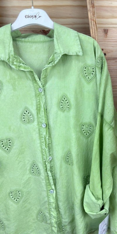 Camisa corazón-camisa original-camisa jarta-camisa bordada-camisa Primavera