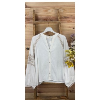 Camisa Santorini-camisa bordada-camisa blanca-camisa original-camisa barata