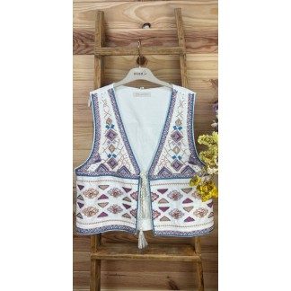 Chaleco Ibiza-chaleco bordado-chaleco verano-chaleco piedras-chaleco original