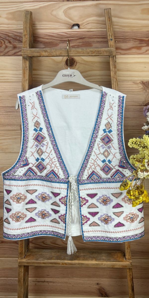 Chaleco Ibiza-chaleco bordado-chaleco verano-chaleco piedras-chaleco original