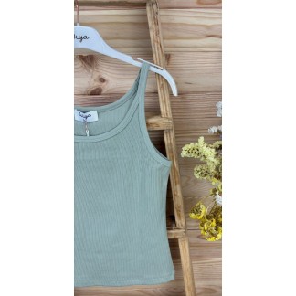 Top Aria-top tirantes básico-top de colores de mujer-top de canalé