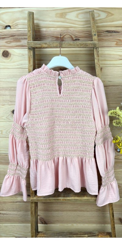 blusa madrid-blusa azul-blusa rosa-blusa panel de abeja-blusa juvenil-blusa barata