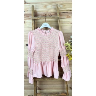 blusa madrid-blusa azul-blusa rosa-blusa panel de abeja-blusa juvenil-blusa barata