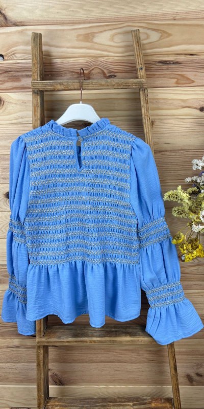 blusa madrid-blusa azul-blusa rosa-blusa panel de abeja-blusa juvenil-blusa barata