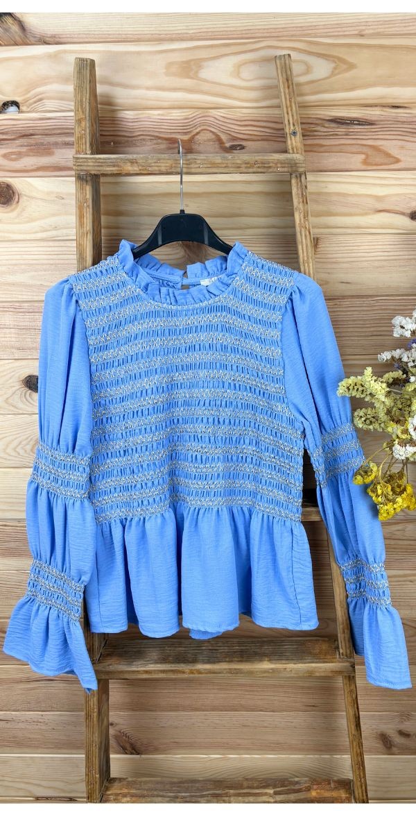 blusa madrid-blusa azul-blusa rosa-blusa panel de abeja-blusa juvenil-blusa barata