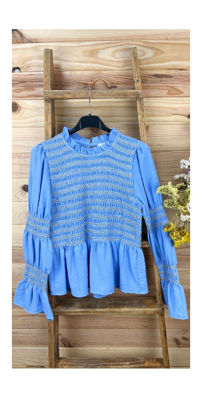 blusa madrid-blusa azul-blusa rosa-blusa panel de abeja-blusa juvenil-blusa barata
