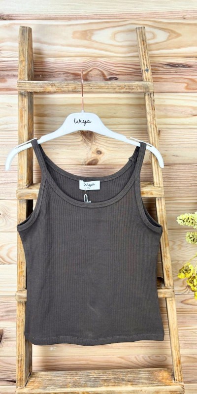 Top Aria-top tirantes básico-top de colores de mujer-top de canalé