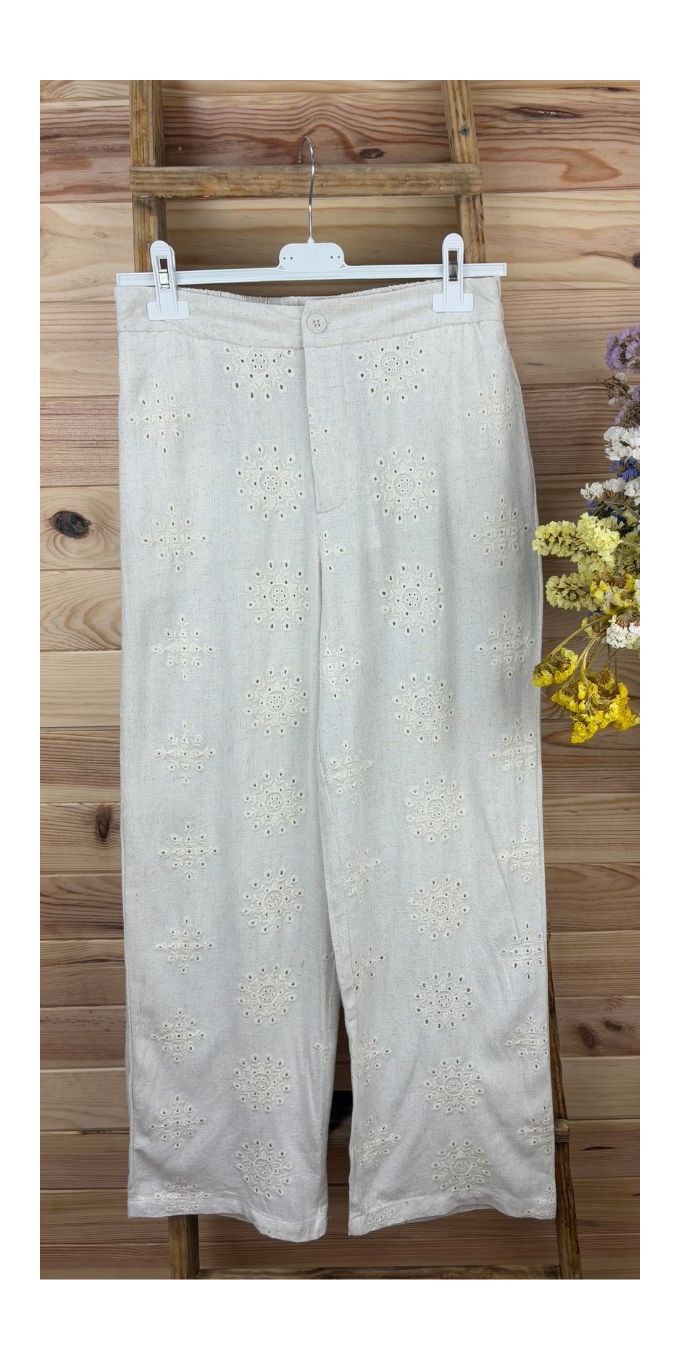 pantalon gutti-pantalon troquelado-pantalon ancho-pantalon blanco-pantalon crudo-pantalon verano