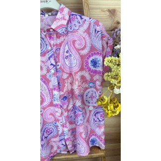 camisa caracola-camisa manga corta-camisa estampada mujer-camisa fresquita-camisa verano-camisa barata