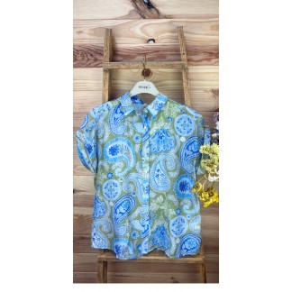 camisa caracola-camisa manga corta-camisa estampada mujer-camisa fresquita-camisa verano-camisa barata