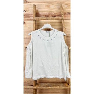 camiseta estrella-camiseta hombros descubiertos-camiseta juvenil-camiseta original-camiseta barata