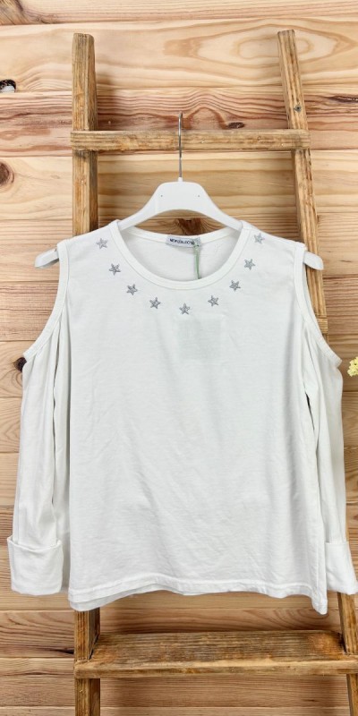 camiseta estrella-camiseta hombros descubiertos-camiseta juvenil-camiseta original-camiseta barata