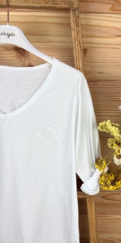 Camiseta mujer blanca-camiseta corazon-camisetas mujer original-camiseta mujer barata