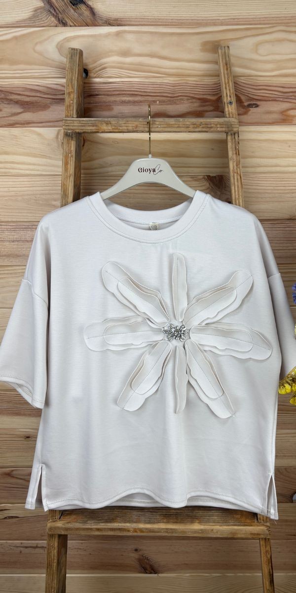 camiseta flor-camiseta con adorno-camiseta original-camiseta talla grande-camiseta barata