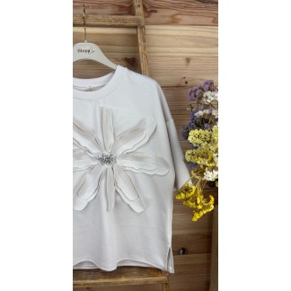 camiseta flor-camiseta con adorno-camiseta original-camiseta talla grande-camiseta barata