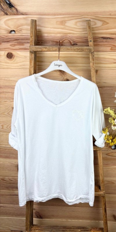 Camiseta mujer blanca-camiseta corazon-camisetas mujer original-camiseta mujer barata