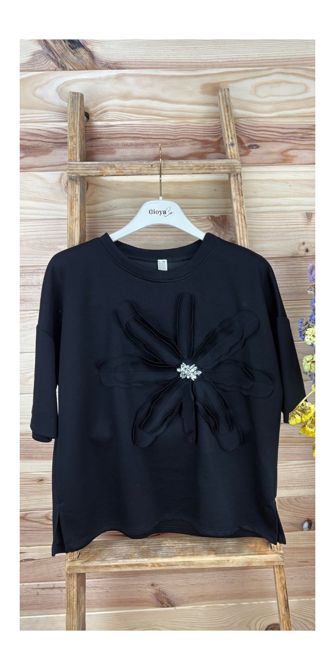 camiseta flor-camiseta con adorno-camiseta original-camiseta talla grande-camiseta barata