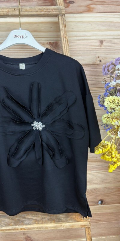 camiseta flor-camiseta con adorno-camiseta original-camiseta talla grande-camiseta barata