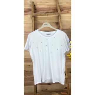 camiseta brillo-camiseta manga corta-camiseta blanca-camiseta verano-camiseta barata