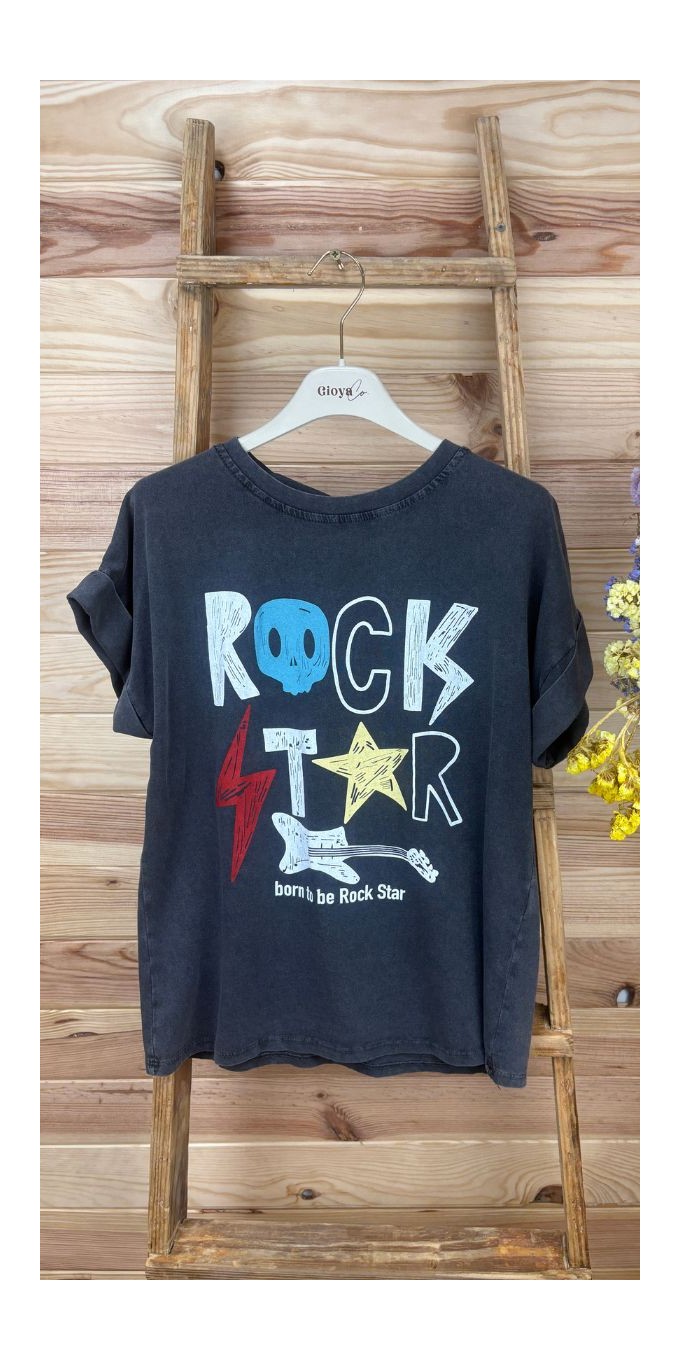 camiseta rock star-camiseta manga corta-camiseta verano-camiseta original-camiseta barata