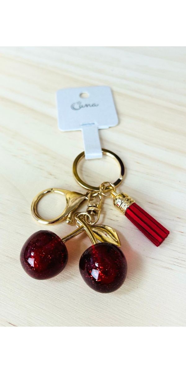 llavero cerezas-llavero cerezas original-llavero de moda-llavero barato-llavero original