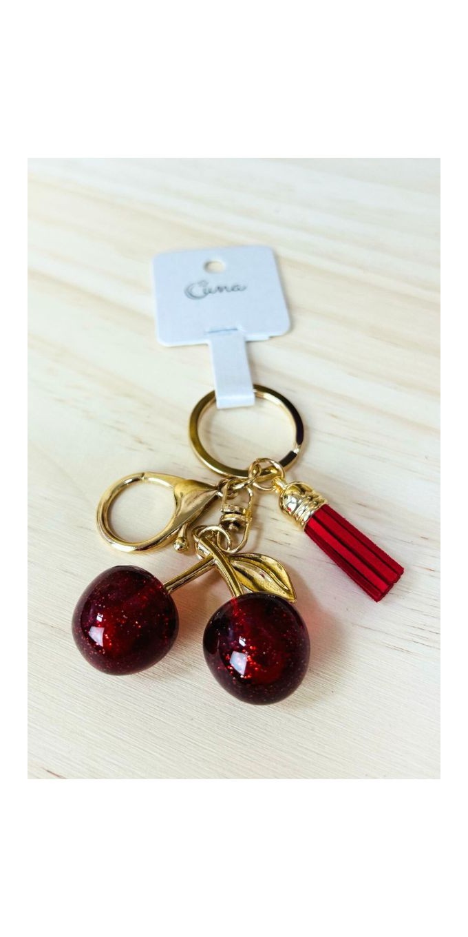 llavero cerezas-llavero cerezas original-llavero de moda-llavero barato-llavero original