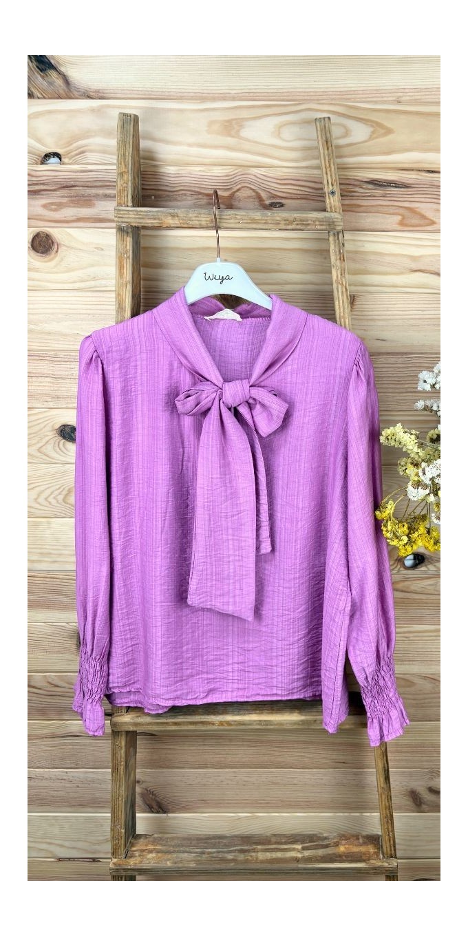 Comprar blusa con lazo mujer-blusas de primavera-blusas mujer baratas