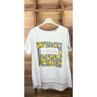camiseta limones-camiseta manga corta-camiseta talla grande-camiseta verano-camiseta barata