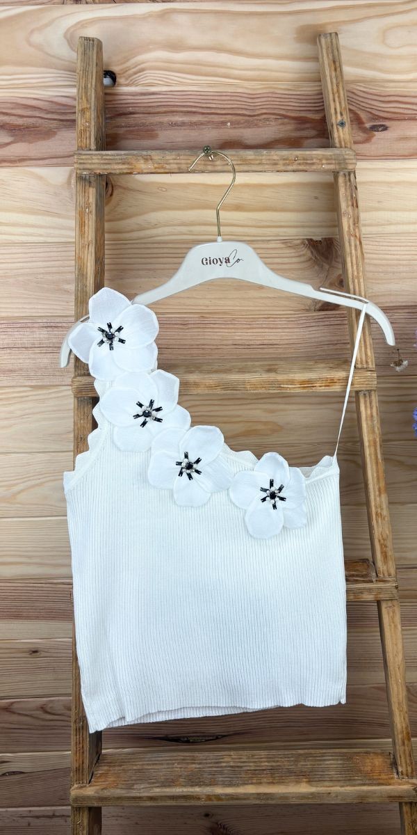 Top flor-top blanco-top crudo-top de vestir top barato-top original-top combinable-top verano