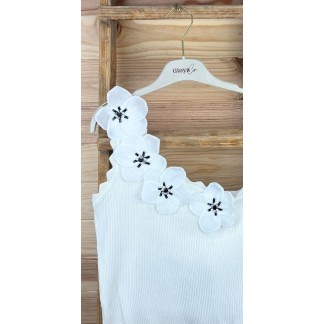 Top flor-top blanco-top crudo-top de vestir top barato-top original-top combinable-top verano