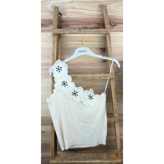Top flor-top blanco-top crudo-top de vestir top barato-top original-top combinable-top verano