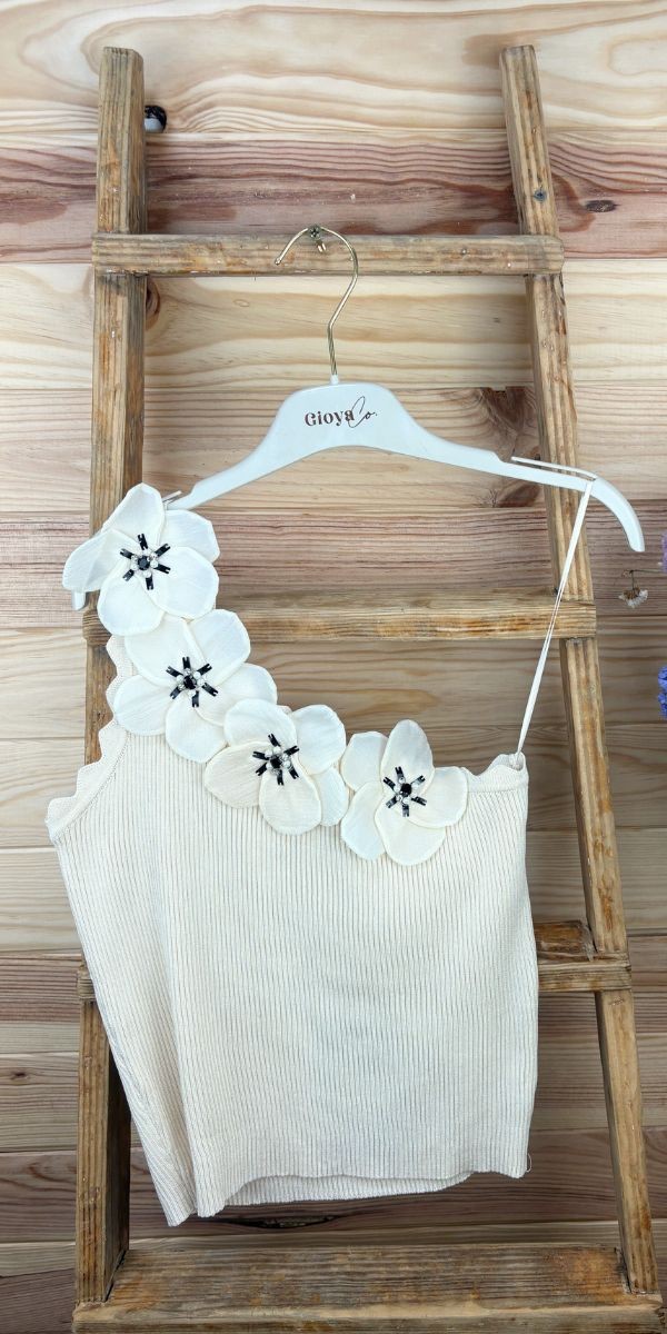 Top flor-top blanco-top crudo-top de vestir top barato-top original-top combinable-top verano