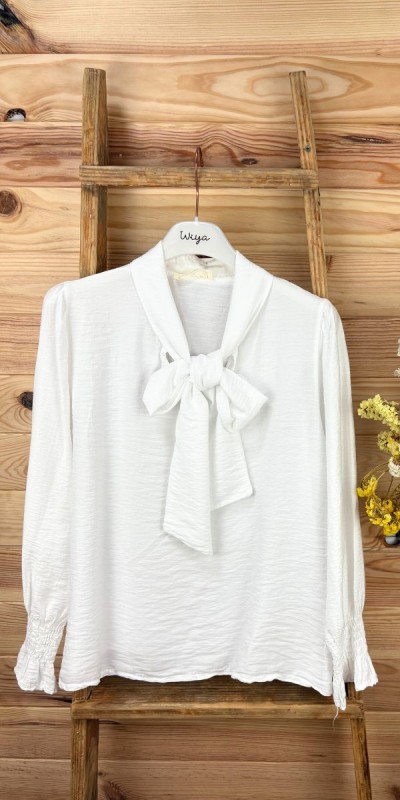 Comprar blusa con lazo mujer-blusas de primavera-blusas mujer baratas