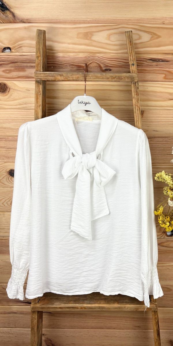 Comprar blusa con lazo mujer-blusas de primavera-blusas mujer baratas
