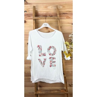 Camiseta mujer blanca-camiseta love-camisetas mujer original-camiseta mujer barata