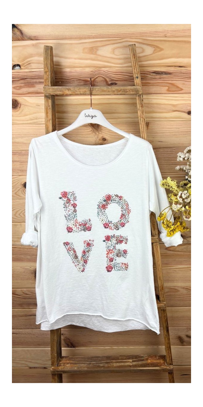 Camiseta mujer blanca-camiseta love-camisetas mujer original-camiseta mujer barata
