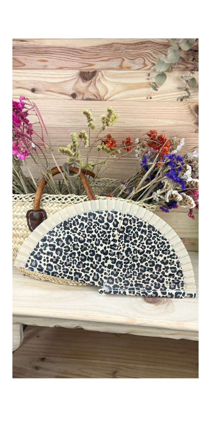 abanico safari-abanico barato-abanico bonito-abanico leopardo-abanico verano