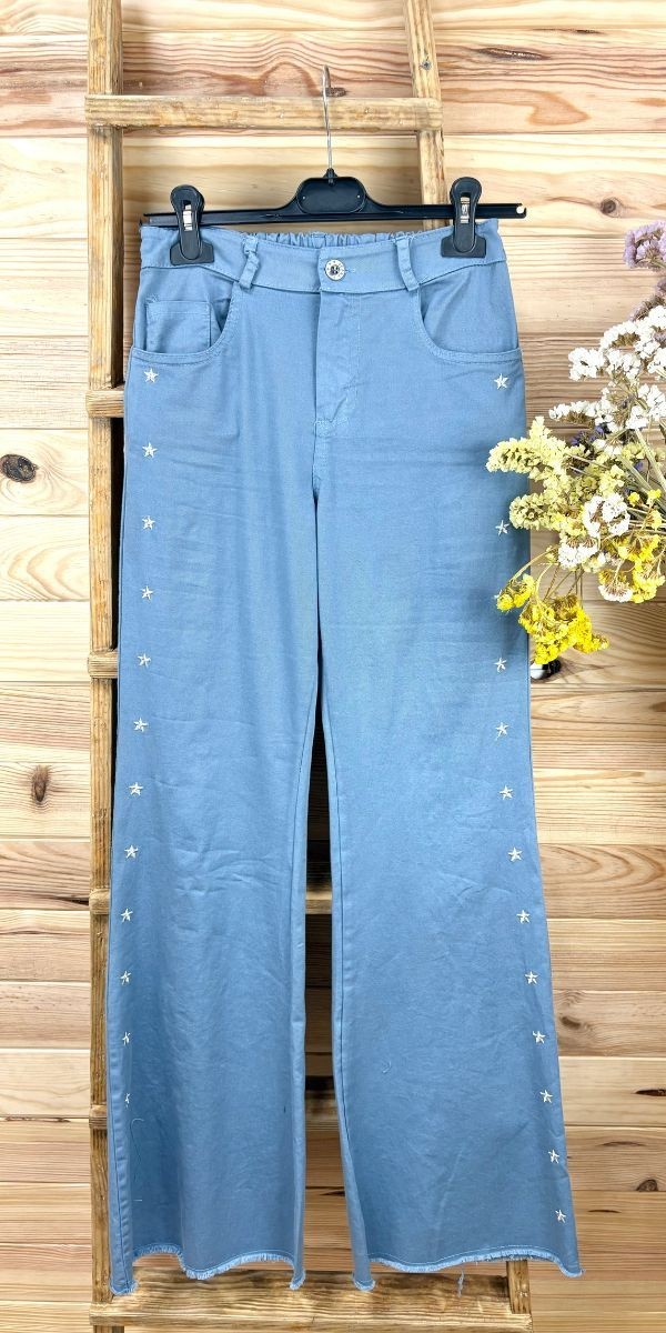 Pantalón estrellas-pantalón recto-pantalon juvenil mujer-pantalon original
