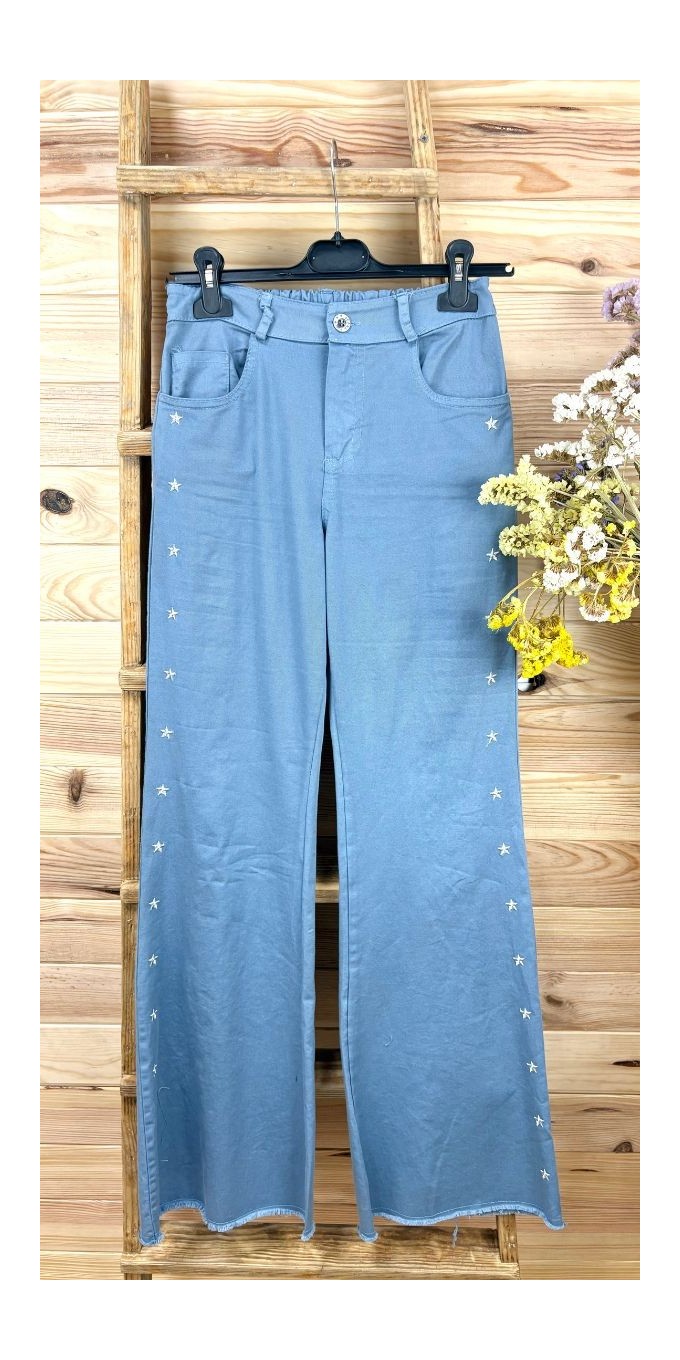 Pantalón estrellas-pantalón recto-pantalon juvenil mujer-pantalon original