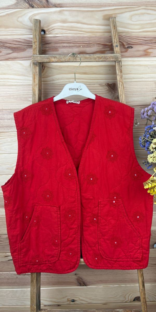 chaleco flor-chaleco rojo-chaleco bordado-chaleco original-chaleco barato