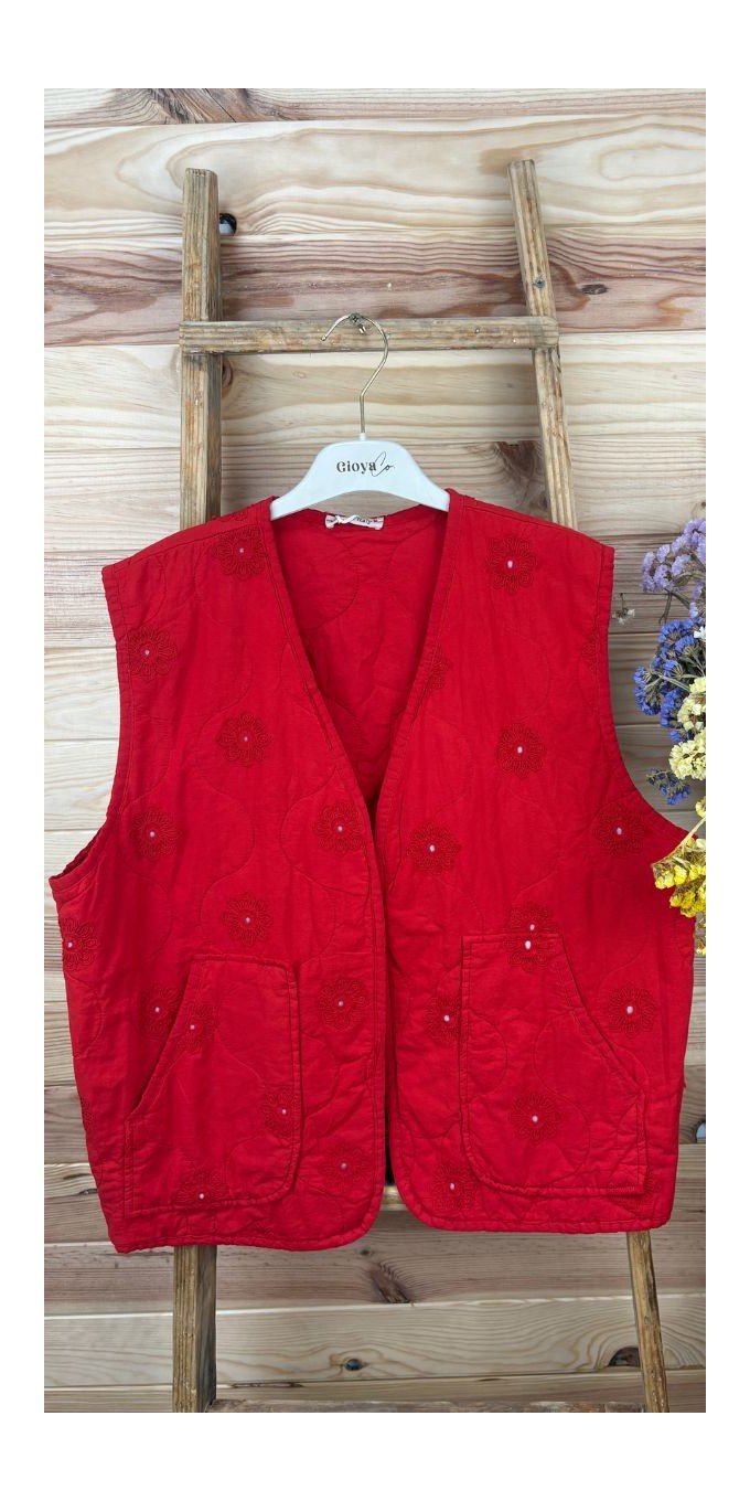 chaleco flor-chaleco rojo-chaleco bordado-chaleco original-chaleco barato