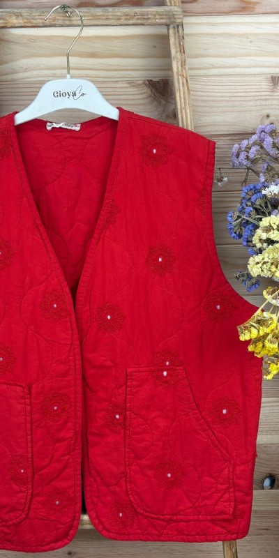 chaleco flor-chaleco rojo-chaleco bordado-chaleco original-chaleco barato
