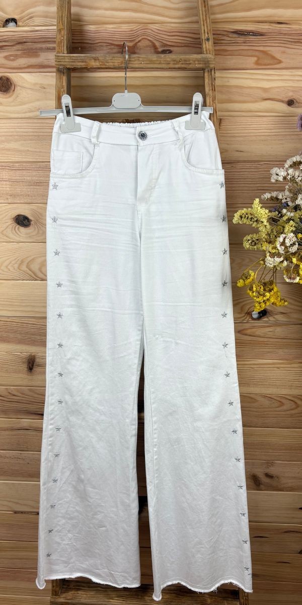 Pantalón estrellas-pantalón recto-pantalon juvenil mujer-pantalon original
