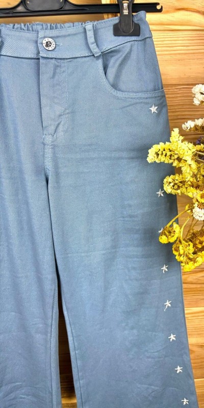 Pantalón estrellas-pantalón recto-pantalon juvenil mujer-pantalon original